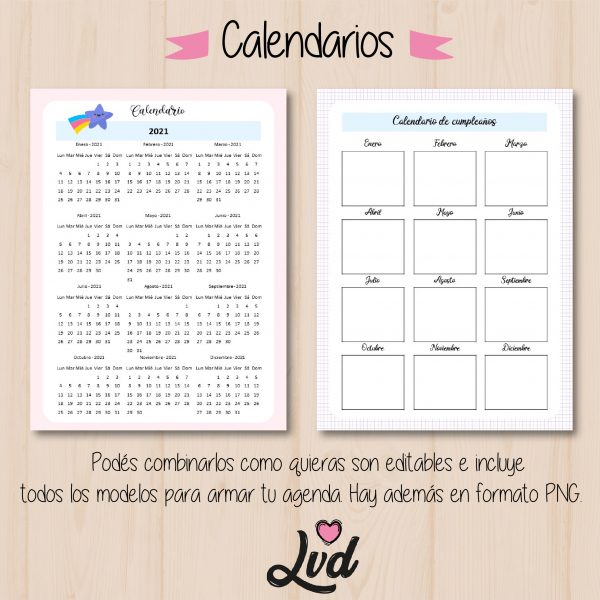 Kit de agendas editables Lovediseño - Imagen 3