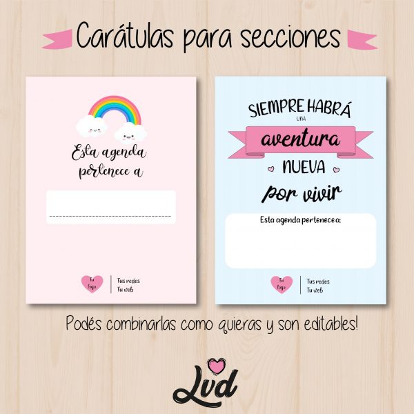 Kit de agendas editables Lovediseño - Imagen 4