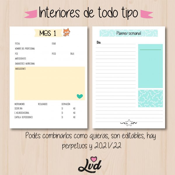Kit de agendas editables Lovediseño - Imagen 6