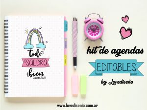Kit de agendas editables Lovediseño