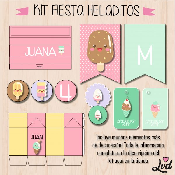 Kit digital fiestas de cumpleaños - Imagen 8